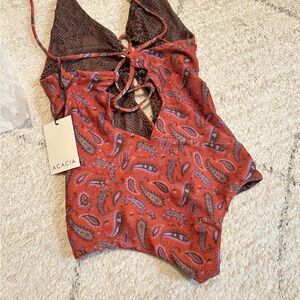 Brand new tags ACACIA Swimwear Kokomo One full Piece Anthropologie Bikini P $234
